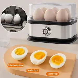 6-Egg Capacity Electric Egg Boiler, Auto Shut-Off Safety, Hard-Boiled Poached Scrambled Eggs, Quick Meal Prep, Multifunction Dumpling Steamer Lid