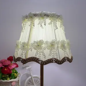 Creative Handmade Fabric Lampshade, Lace Trim, Blue//mustard Options, Simple Design Home Decor, Perfect Gift