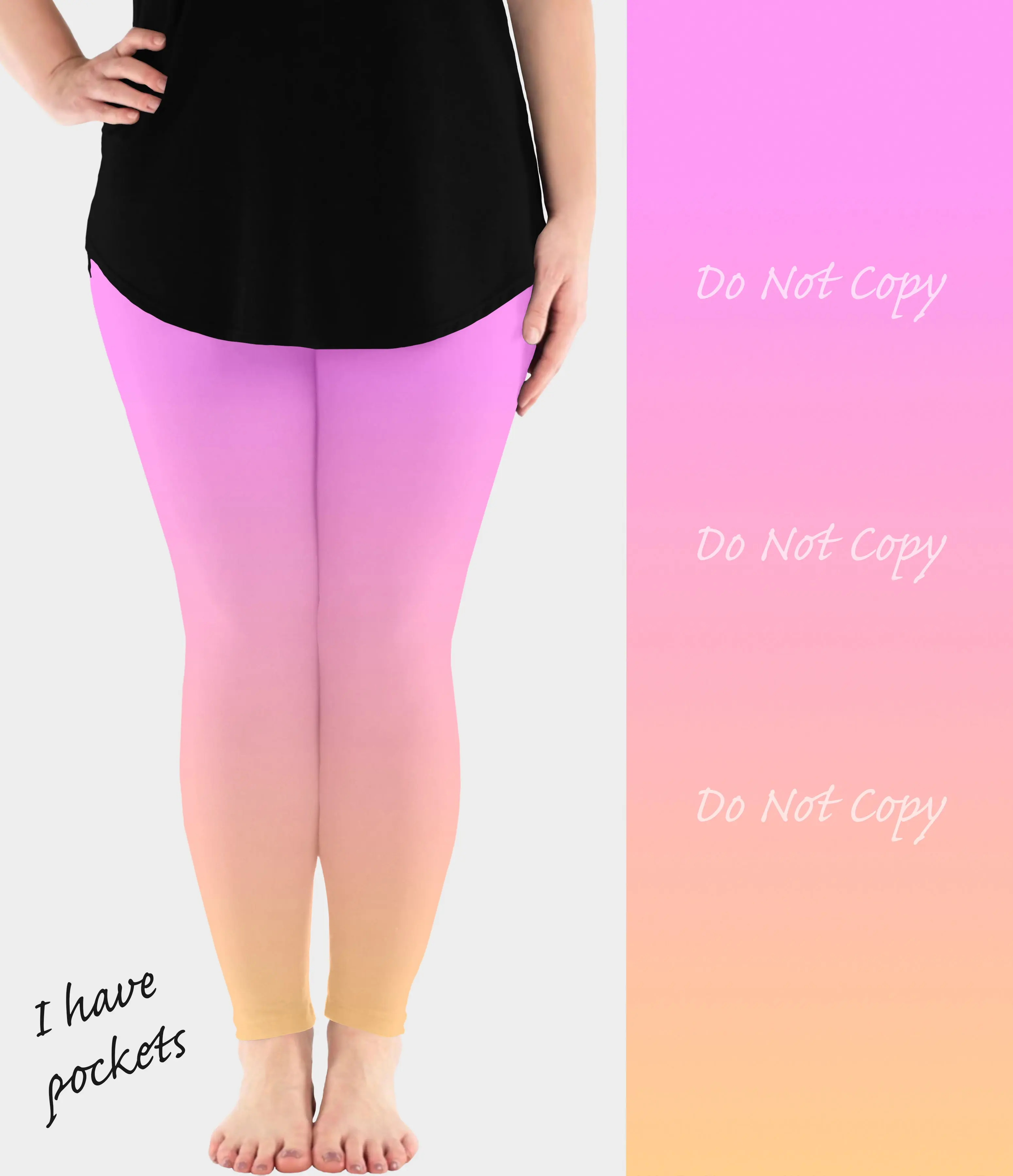 Pastel Sherbert Ombre Leggings w/ Pockets (ready to ship)