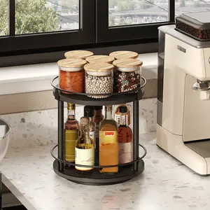 YATINEY Lazy Susan Organizer, Rotating Spice Rack, Spice Turntable Organizer, Industrial Turntable Spice Holder, for Kitchen Countertop and Cabinet #SpringSale #BigSpringSale