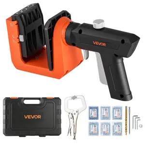 VEVOR Pocket Hole Jig Kit, Summervibes,Summervibes, 1/2", 3/4", 1-1/2" Adjustable, 360° Rotating Handle, Jig Pocket Hole System with 260 Screws, C-Clamp, Stop Collar, Drill Bit, Easy Clamping and Adjusting, for Woodworking