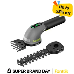 【FathersDayGift】Fanttik Z10 Pro Cordless Hedge Trimmer, 6” Shurbbery Trimmer & 3.5” Grass Shear, Dual-Mode with Battery Display, Type-C Fast Charge, Two Blades for Yard, Garden, Lawn Care Summervibes