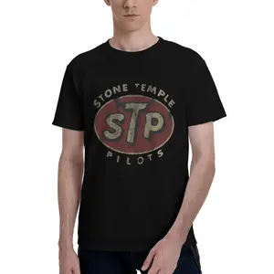 Men's Retro STP Stone Temple Pilots Graphic T-Shirt - Casual Breathable Cotton, Short Sleeve, Loose Fit, Vintage Band Logo Design, Perfect Gift for Music Fans, Rock And Roll T Shirts graphic tee