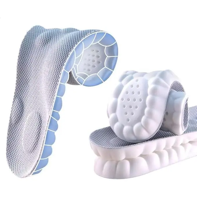 4D Cloud Technology Orthopedic Insoles - 3D Foam Insoles & Heel Liners with 3D Popcorn Structure, Super Soft, Breathable, Shock-Absorbing, Acupoint Massage for Arch & Joint Support (Gray, Men's 5.5-8/Women's 7.5-10) for Office Footwear
