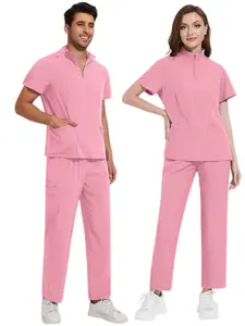Suitable for Both Men and Women Two-piece Stand Up Collar Nursing Suit Workwear Frosted Set Pharmacy Pharmacist Hospital Uniform Frosted Set