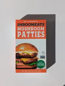 Shroomeats Mushroom Burger Patties - Plant-based, clean, gmo-free, mad with mushroom! Food