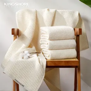 KINGSHORE Waffle Bath Towel 71" x 28"blanket & bath towel Upgrade to 100% Cotton, Extra Large & Extra Thick, Soft on Skin, Highly Absorbent, Individually Packaged