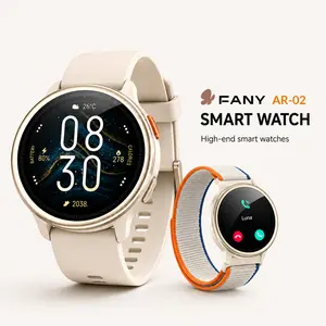 FANY AR-02 AI Smart Watch with Silicone Band, 1.27in Full Touch Screen, IP68 Waterproof Bluetooth Music Player, Heart Rate/Sleep Monitor Fitness Tracker for iPhone Samsung Android Phones smartwatch  Wearable Smartphone Wristwatch sport mode smartwatch2026