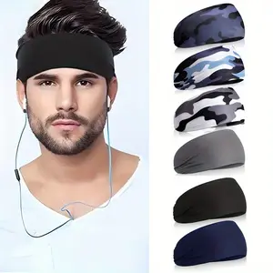 6 Pcs 16.5 inch Boys Sports Headbands in Assorted Colors for Football Basketball Running Elastic Sweatbands for Adults Summer Soft Durable Breathable
