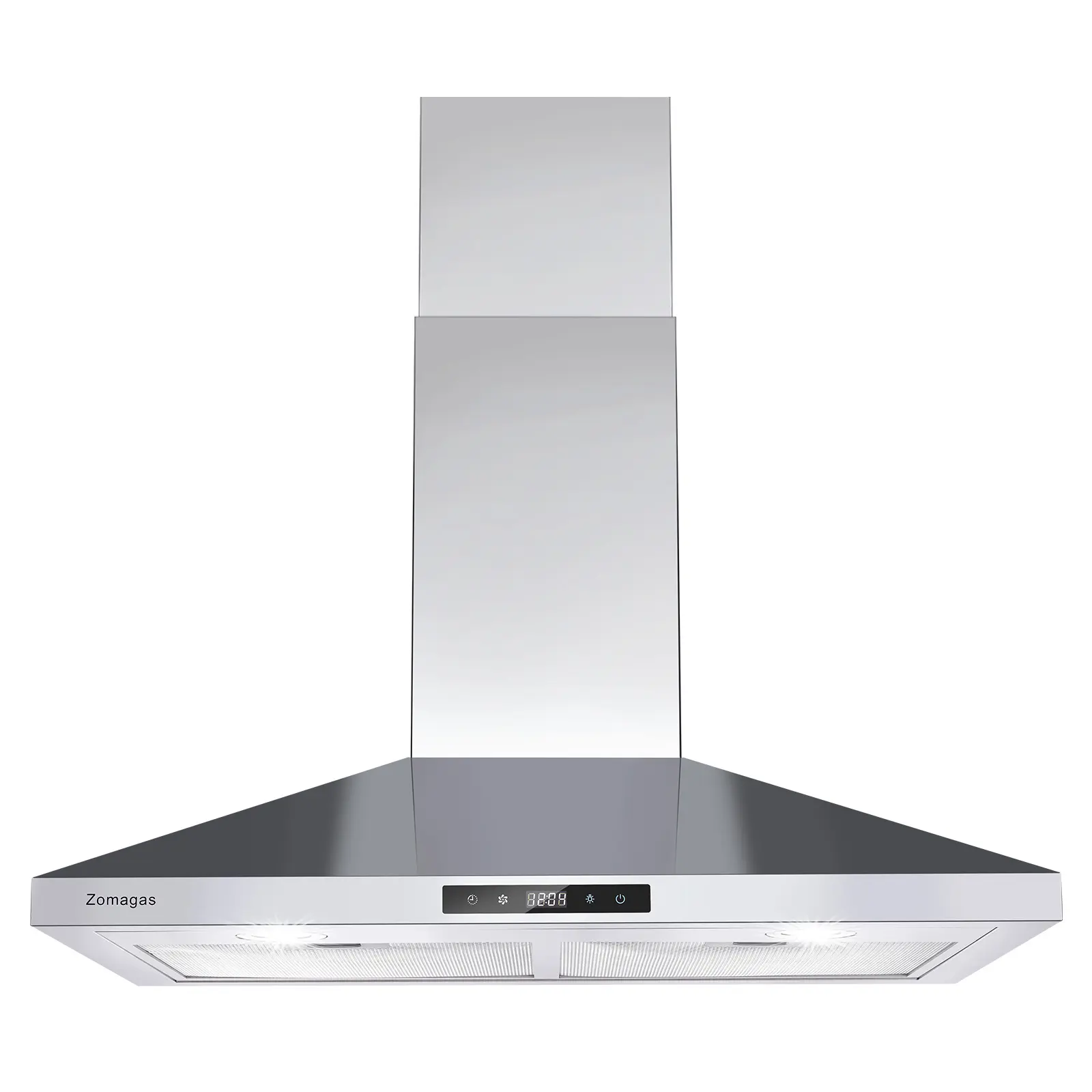 30 Inch 450 CFM Wall Mount Range Hood Stainless Steel Convertible Ducted Ductless 3-Speed Touch Control Vent Hood USYS0375A Home Appliance Household High-CFM Durable Kitchen Hood