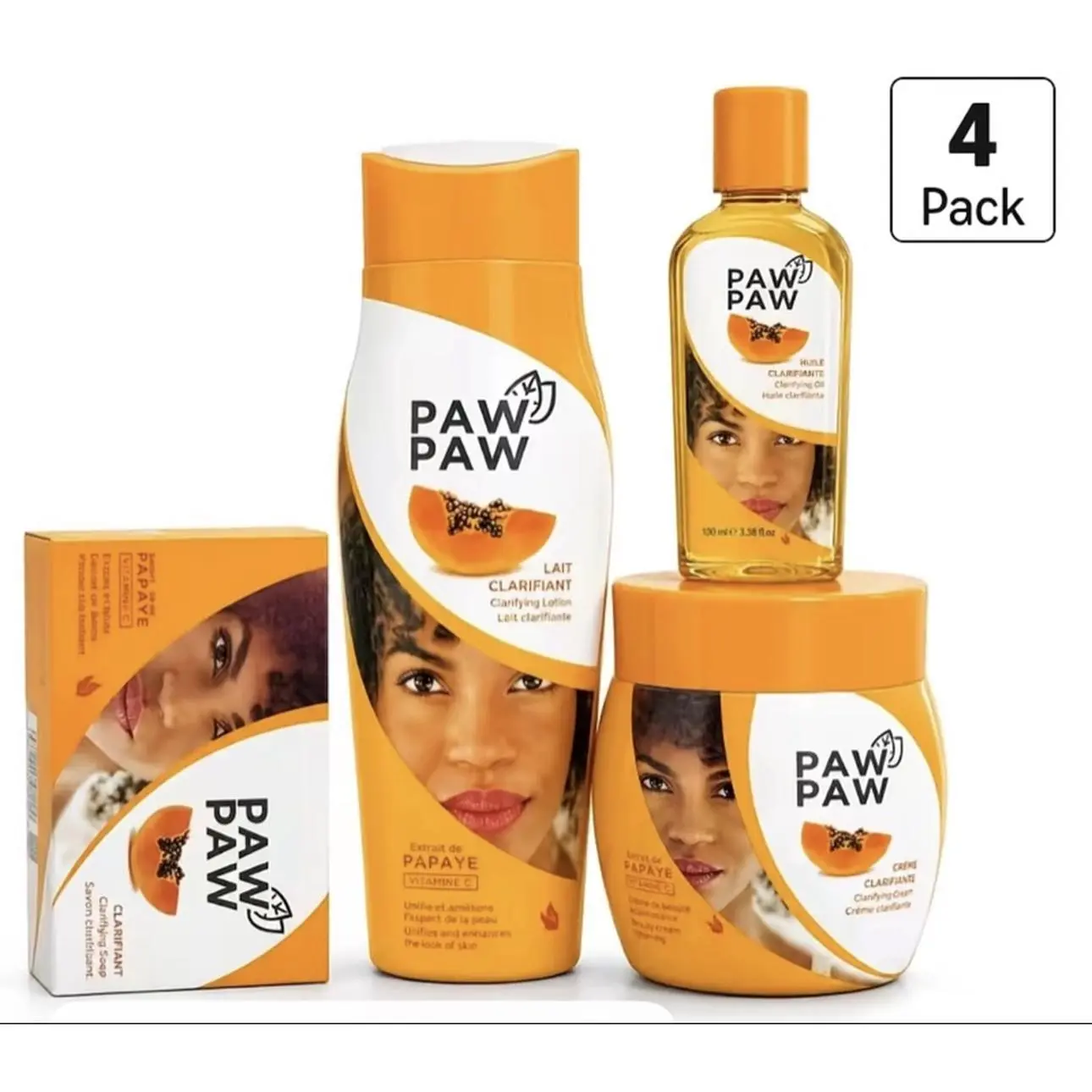 Paw Paw Clarifying Lotion 4 Pack - Papaya Infused for Radiant Skin Care