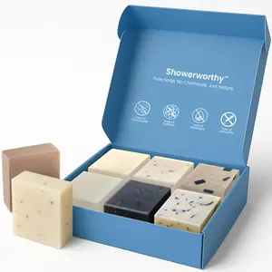 Showerworthy Organic Bar Soap Gift Set - 8 Handmade Soaps with Goat Milk & Essential Oils for Moisturizing Dry Skin, Plant-Based Ingredients, No Parabens, Sulfates, or Phthalates