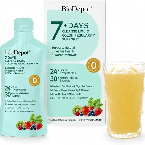 Biodepot 7-Day Sugar-Free Natural Liquid Digestion Supplement with Akkermansia Probiotics, Orange Extract - Gut Support, Bloating Relief, Metabolism Boost, Immunity Boost, Botanical Extracts for Kids