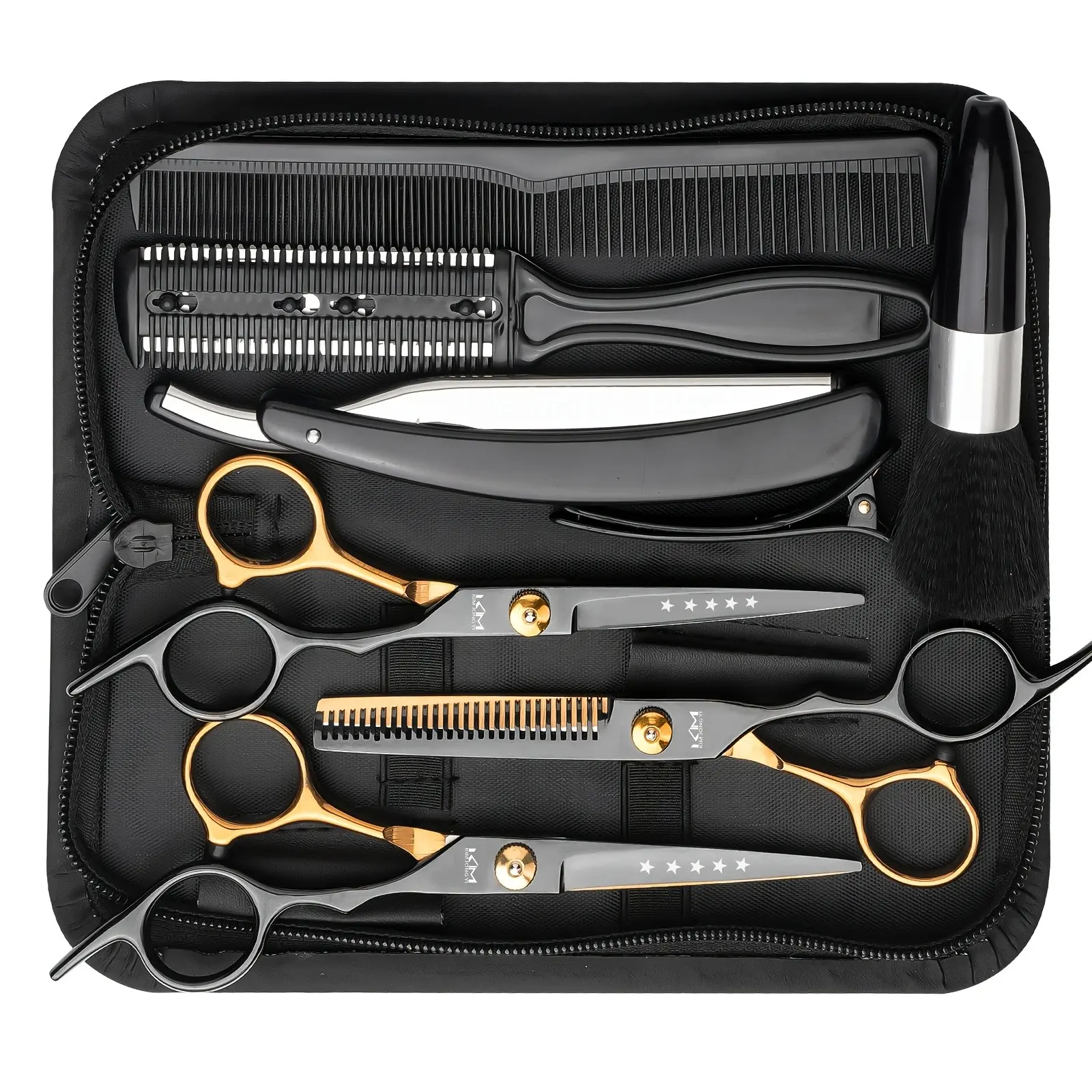 Professional Hairdressing Kit, Stainless Steel Barber Scissors Set, Includes 6.5 Inch Cutting Shears & Trimming Comb, No Blades Included, Haircutting Kit, Barber Supplies, Hair Tools