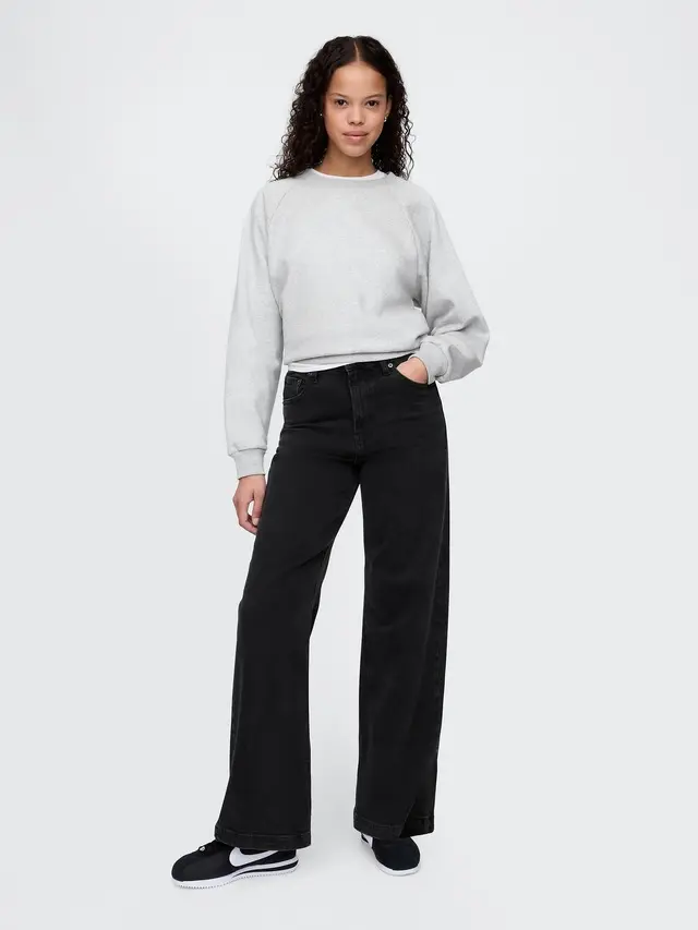 Gap Women's Curvy High Rise Stride Wide-Leg Jeans
