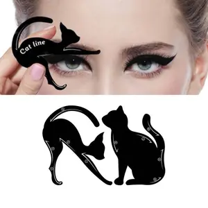 Cat Shape Eyeliner Cards, Two Pairs Multi-Functional Makeup Tools, Eye Liner Helper, Convenient Beauty Accessories