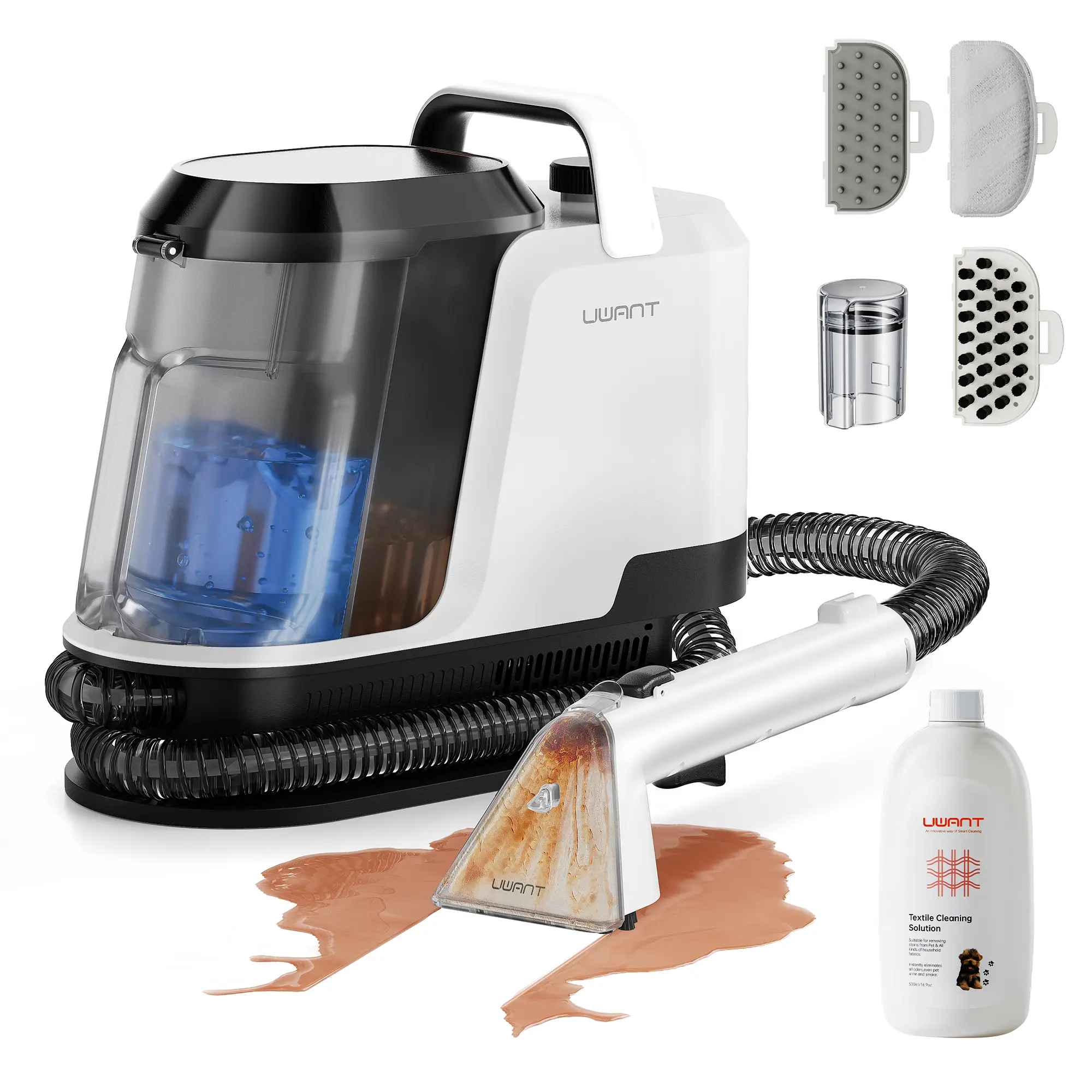 UWANT Portable Carpet Cleaner Machine ZY, Deep Cleaning & Water Extraction Upholstery Cleaner for Home & Car, Lightweight Handheld Vacuum;summervibes