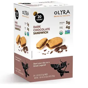 OLYRA Organic Breakfast Biscuits, Dark Chocolate Crème, 20 ct. Organic & Non-GMO
