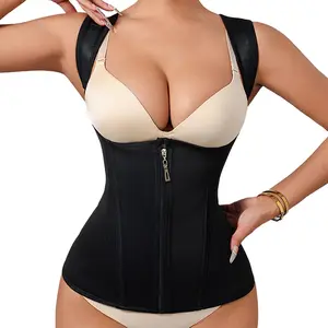 Women Corset Vest Cincher Trimmer Sport Girdle with Steel Bones Workout Shapewear with Adjustable Shoulder Strap Trainer Waist Trainer Bustier Fits SummerVibes Tummy Control Sauna Top support wear real faja s bonitas