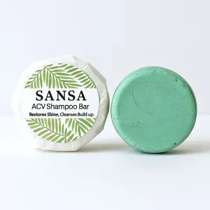 Sansa ACV Shampoo Bar - Apple Cider Vinegar Clarifying Conditioner for Haircare & Moisturizing - Organic Silky Formula - Cleanses Buildup & Nourishes Dry Scalp - US Made Gentle Cleanser