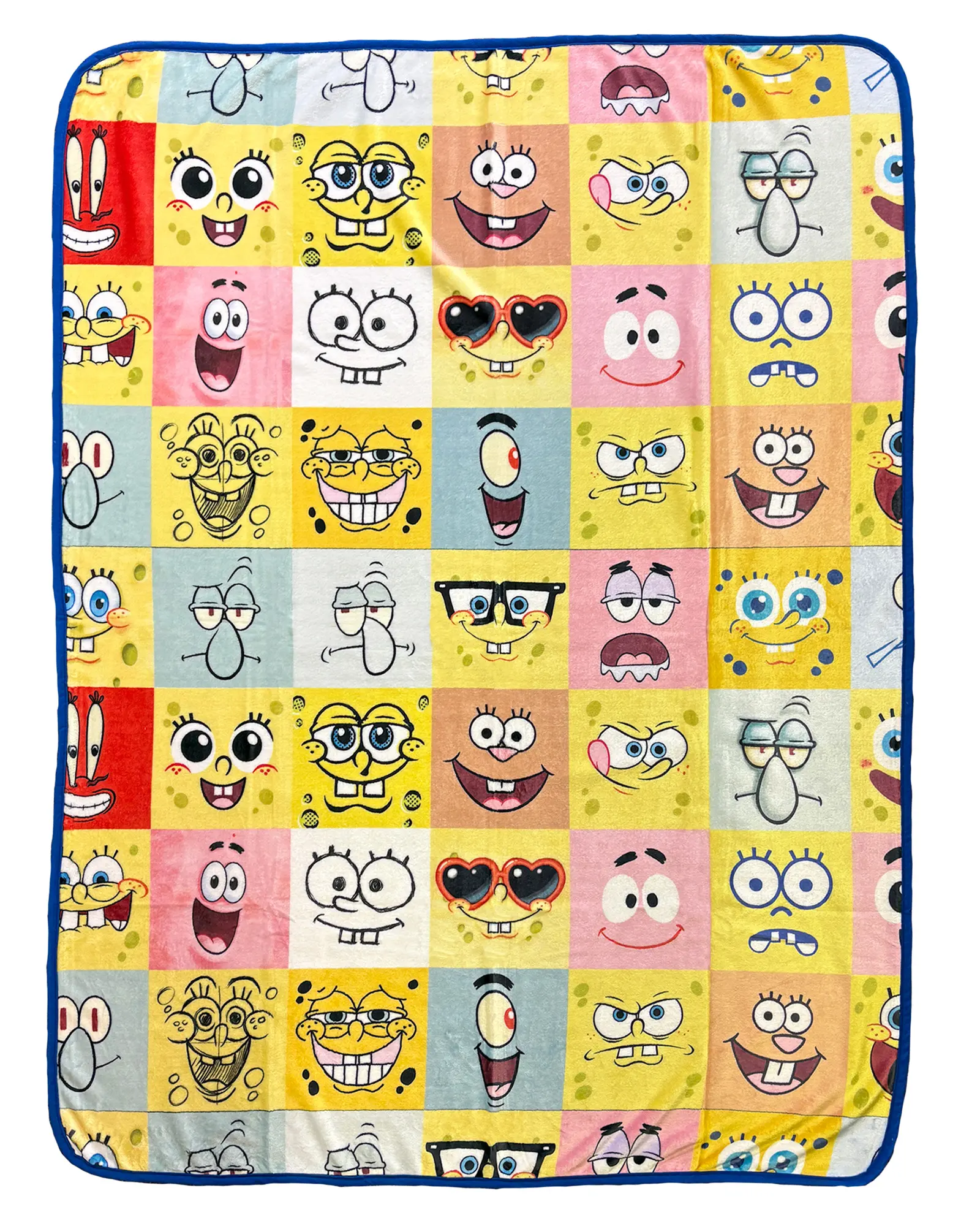 Nickelodeon SpongeBob SquarePants Blanket Patrick Sandy Squidward Plankton Expressions Throw 45" X 60"