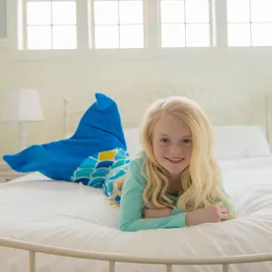 Cuddle Tails Mermaid Tail Blanket in Wave Blue