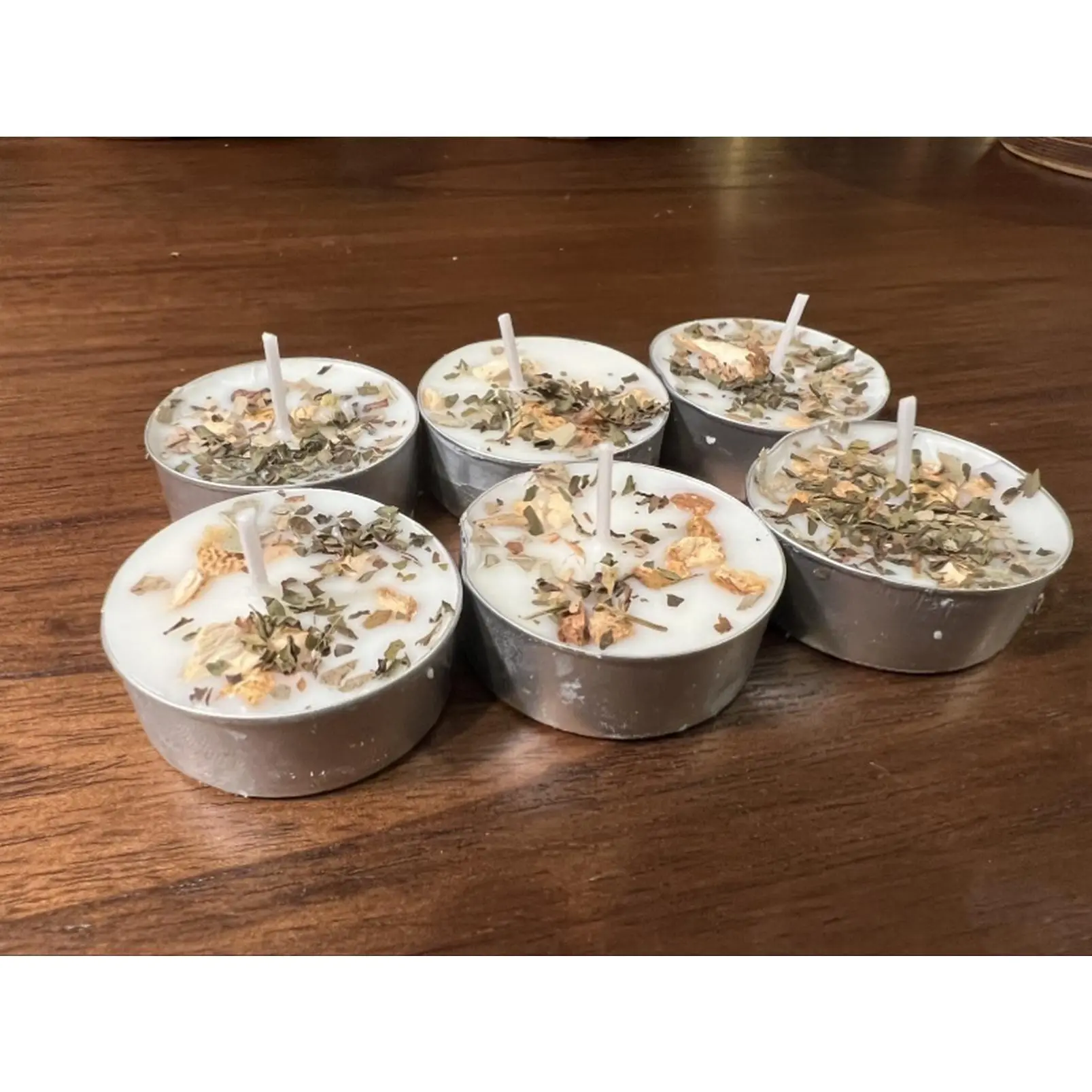Herbal Tea Light Candles - Lemon, Mint, Eucalyptus - 6 pack