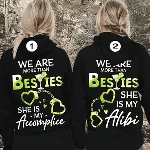 [Made in USA] Matching Best Friend Hoodie Matching Couple, For 2 We Are More Than Besties, Graphic Fleece Pullover for Men for Women, Casual Unisex Hooded Sweatshirt, Perfect Gift for Couples, Valentine’s Day, Outdoor Lovers