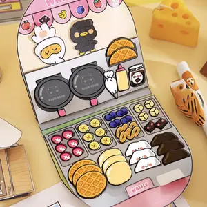 Waffle Design DIY Sticker Book, DIY Waffle Bread Sticker Book Quiet Book Sticker Album for Fun, Craft Project, Decoration for Home, Fun Handmade Gifts