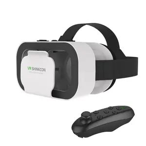 Shinecon VR Glasses 3D Device Helmet Virtual Reality Headset Goggles Lenses For Smart Phone Mobile Smartphone Cell Realidade Viar Game Controller movie film video show Viewer Eyewear Head-Mounted Compatible with 4.7-6.0 inch Phones