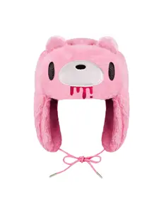 Y2K Halloween Cartoon Bear Eye Pilot Hat Funny Hat, Unisex Fall Winter Streetwear Accessory, Cute Stuffed Ear Embroidery Design