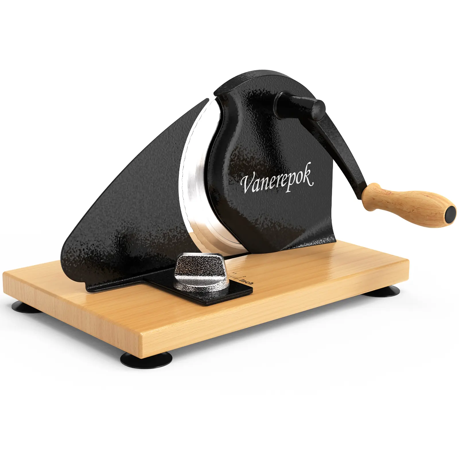 VANEREPOK Manual Bread Slicer for Homemade Bread, Hand Crank Sourdough Bread Slicer, Adjustable Thickness, Evenly Slicing, Easy Cutting for  Soft and Crusty Bread
