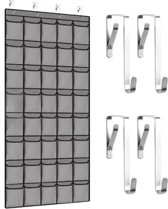 Over the Door Shoe Organizer – 40 Pocket Hanging Shoe Rack with Breathable Mesh & 4 Metal Reinforced Hooks Space Saving Shoe Holder for Door Closet Entryway Bedroom