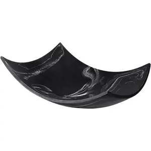 Creative Scents Black Marble Look Decorative Bowl, Coffee Table Decor for Living/Dining Room, Modern Black Catch-All Key Dish Decorations for Entryway, Black Decor - Fruit Bowl for Kitchen Counter