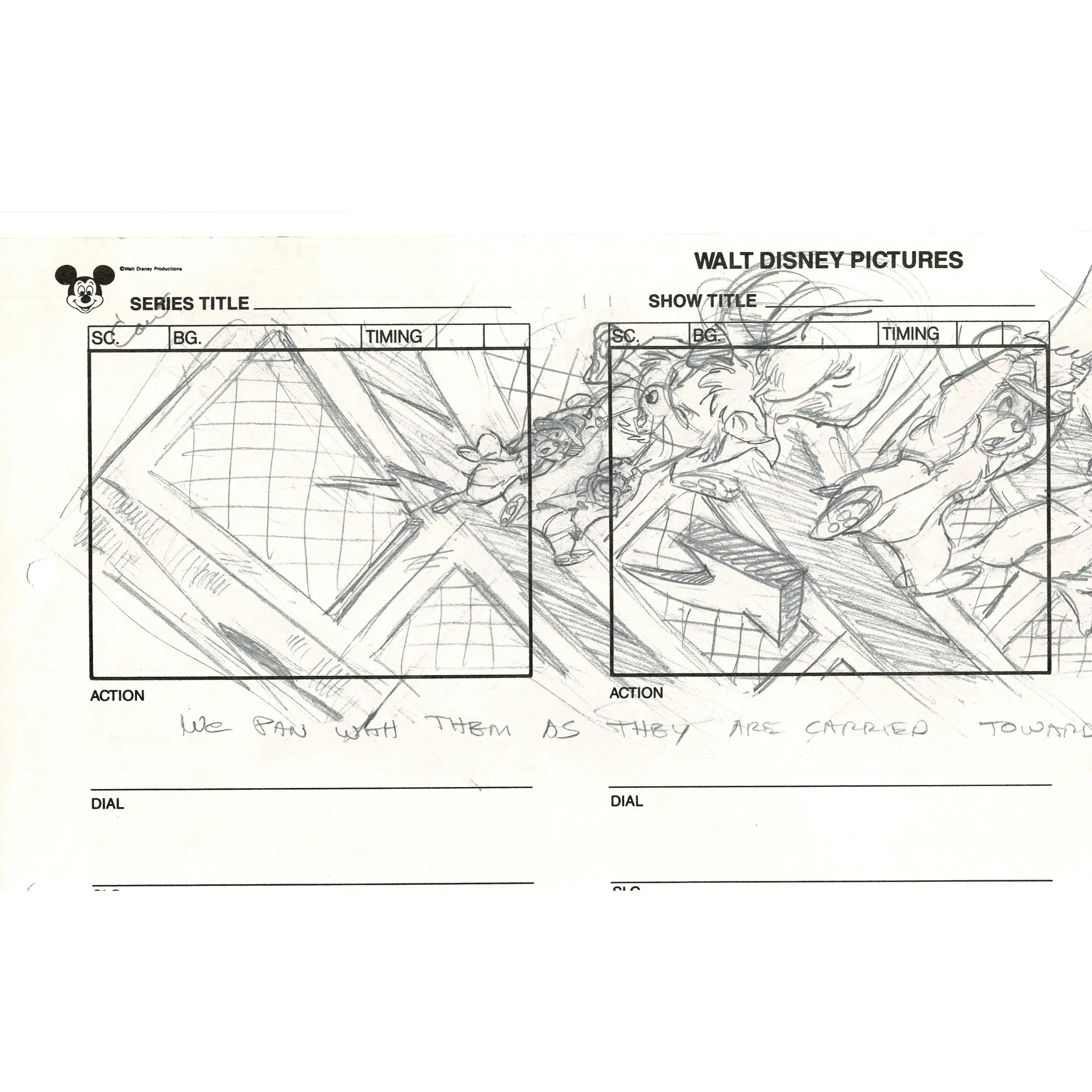 Chip n Dale Rescue Rangers Original Production Animation Storyboard Walt Disney FIRST EPISODE 1988 A110