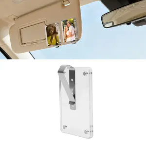 Car Picture Holder Transparent Lightweight Acrylic Magnetic Car Sun Visor Photo Holder for SUVs Trucks Car Photo Holder