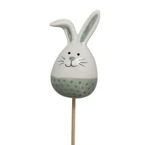 Ceramic Easter Bunny Floral Pick - Sage