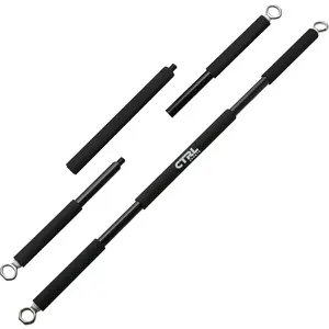 Resistance Band Bar for Fitness - Workout for Exercise, Squat, Biceps, Triceps, Shoulders, Back - Adjustable 3 Parts for Resistance Bands - Durable Portable Steel Pilates Bar