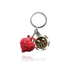 bandai Bandai 1Pc Anime ONE PIECE Devil Fruit Metal Keychain Keyring, Backpack Car Key Chain Accessories For Women Men Lovers Perfect Little-G