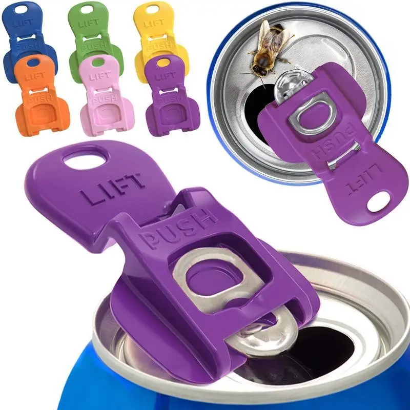 Easy Open Pull Tab, Full Cover Design, 6/12/24 Piece Upgrade, Beverage Protector, Colorful Can Lid, Prevents Insects and Dust