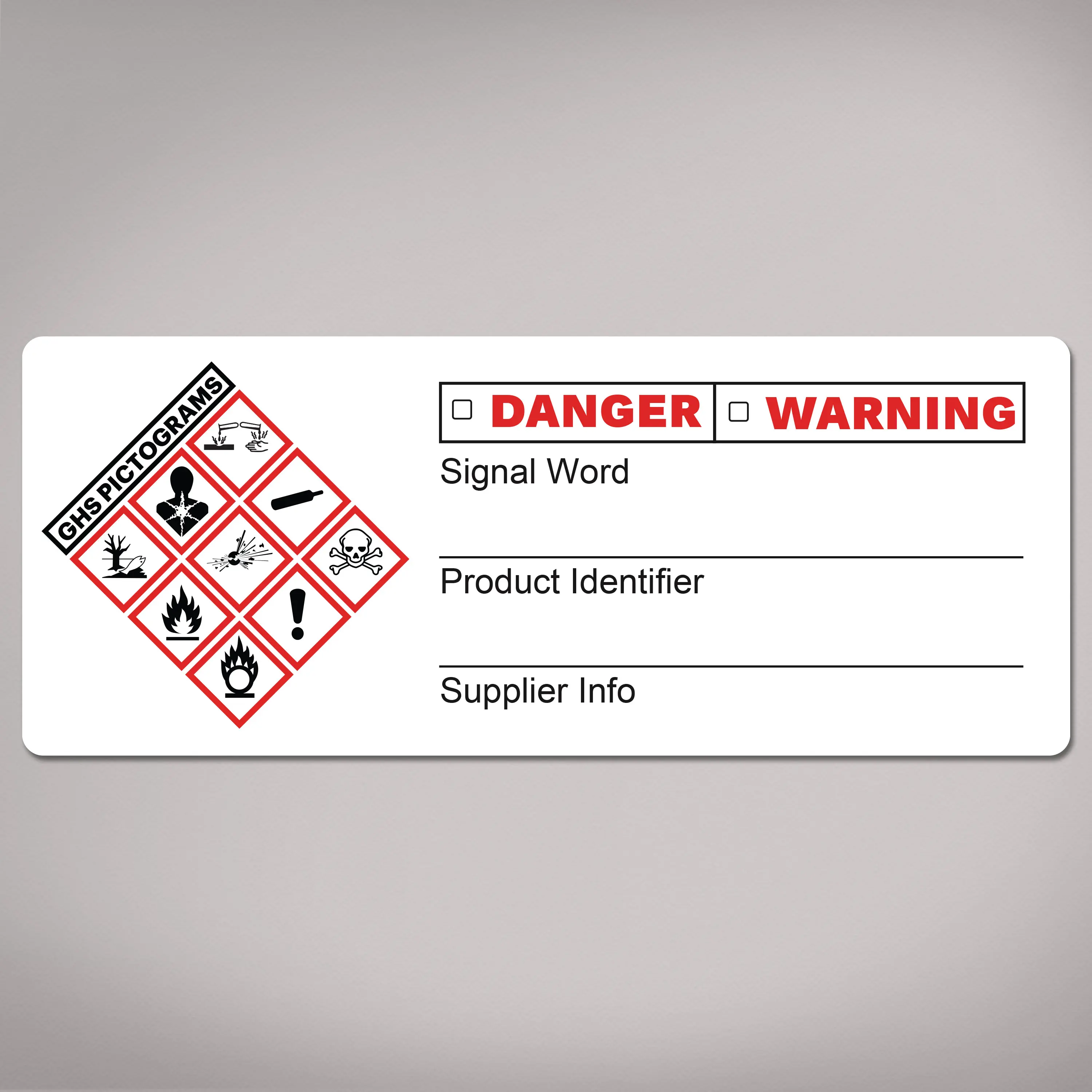 Avery GHS Secondary Container Labels, Waterproof, Chemical Resistant, Preprinted, Handwrite-Only, 1" x 2.5", 48 GHS Labels