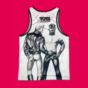 Leather Daddy Tom Mesh Tank Top Erotic Mesh Tank Top Inspired by Tom of Finland Gay Club Festival Through Club Shirt Vintage Clubwear