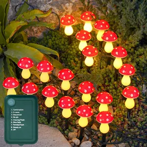 Atmospheric Mushroom String Lights, Led Lights, Creative Decorative Lighting, Battery Operated (Batteries Not Included), Suitable for Festivals, Parties, Trees, Gardens, and Bedrooms