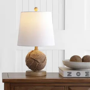 JONATHAN Y Monkey Fist Rope Ball LED Table Lamp , for bedroom, living room, foyer, hallways, dining room, dorms