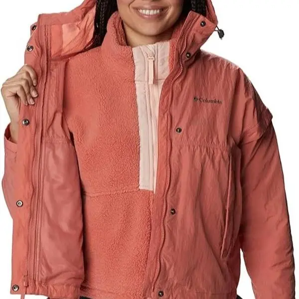 Columbia Women's Laurelwoods II Interchange Hooded Jacket, Faded Peach, XL