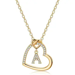 Heart Initial Necklaces for Girls Women Girls, Dainty Letter Necklace for Teen Girls Heart Necklace Gold Necklaces for Women Trendy Gifts for Women Girls Jewelry for Teen Girls Gifts
