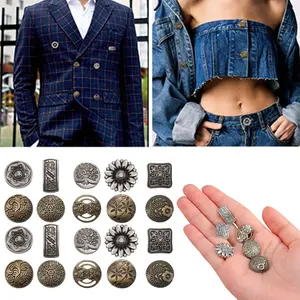 80 Pack Retro Style Metal Buttons - Antique Silver and Bronze, Used for Sewing DIY Handicrafts, Sewing Decorations, DIY Handicrafts, Birthday Gifts