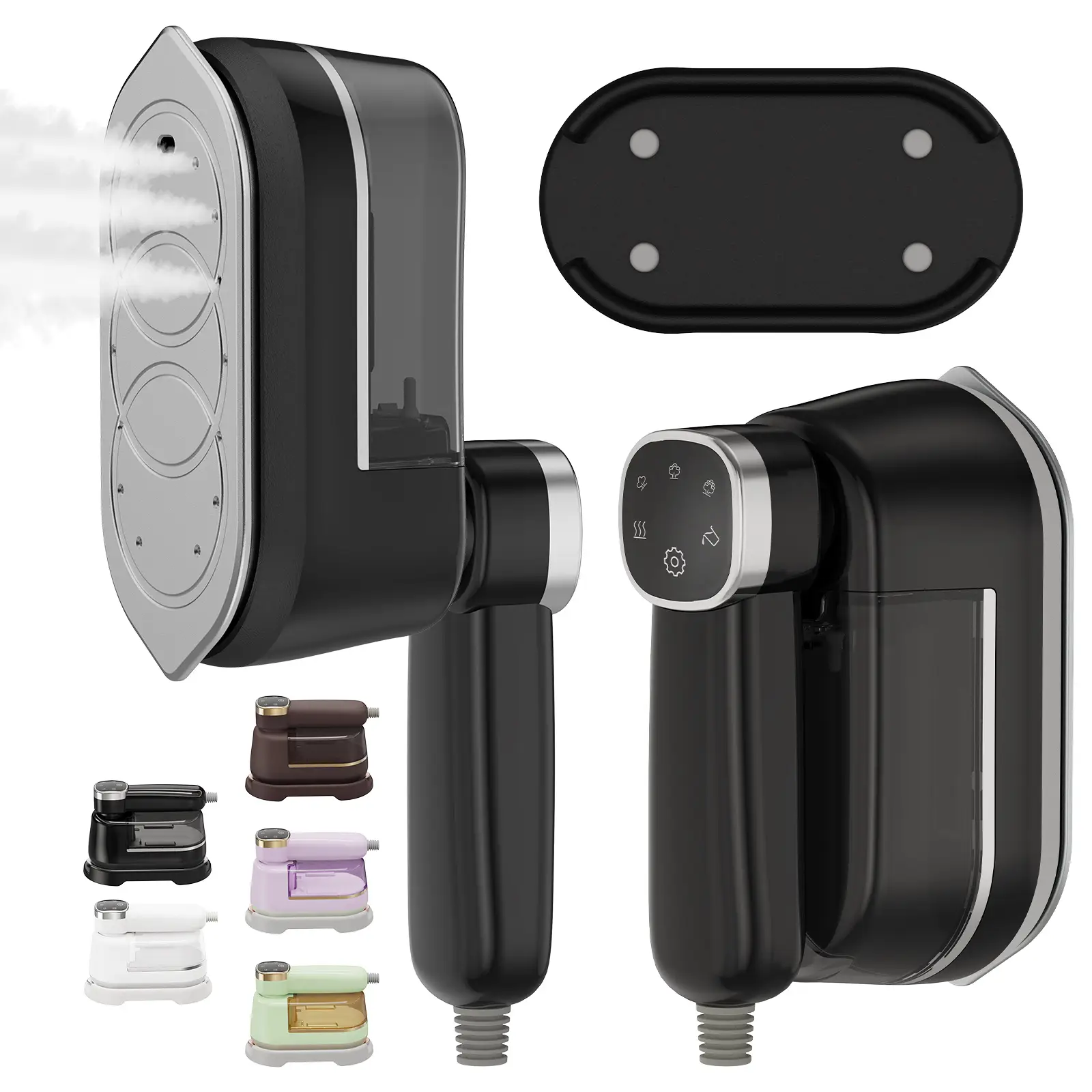 PLAYHOT Handheld Steamer for Clothes,10s Heat Up,1200W Steamer & Iron 2 In 1,160ml Capacity Travel Size Garment Steamer,Large Ceramic Heat Panel for 1