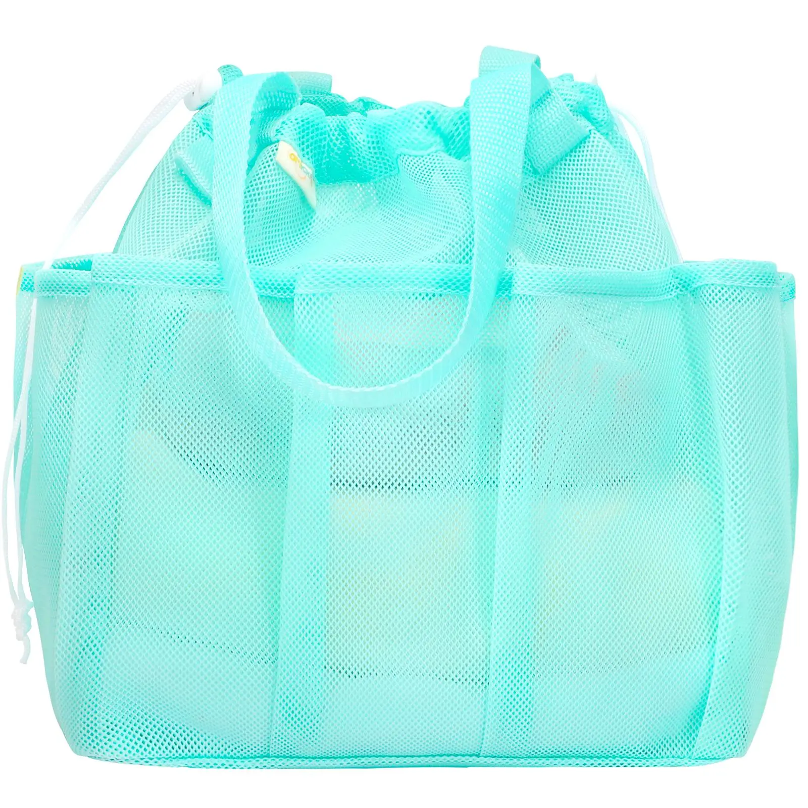 Hanging Mesh Fabric Portable Shower Caddy - Large-Cap High-Capacity Blue Bathroom Gadget, College Student Dorm Essential, Camping & Bathroom Portable Shower Accessories
