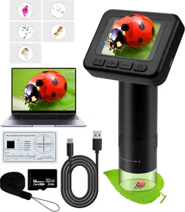 1000X Magnification IPS LCD Digital Microscope - With 8 Adjustable LEDs, Windows Compatible, Portable Handheld Digital Microscope Super Macro Lens For Maintenance/Welding/Scientific Research/Testing Christmas Holiday Gifts